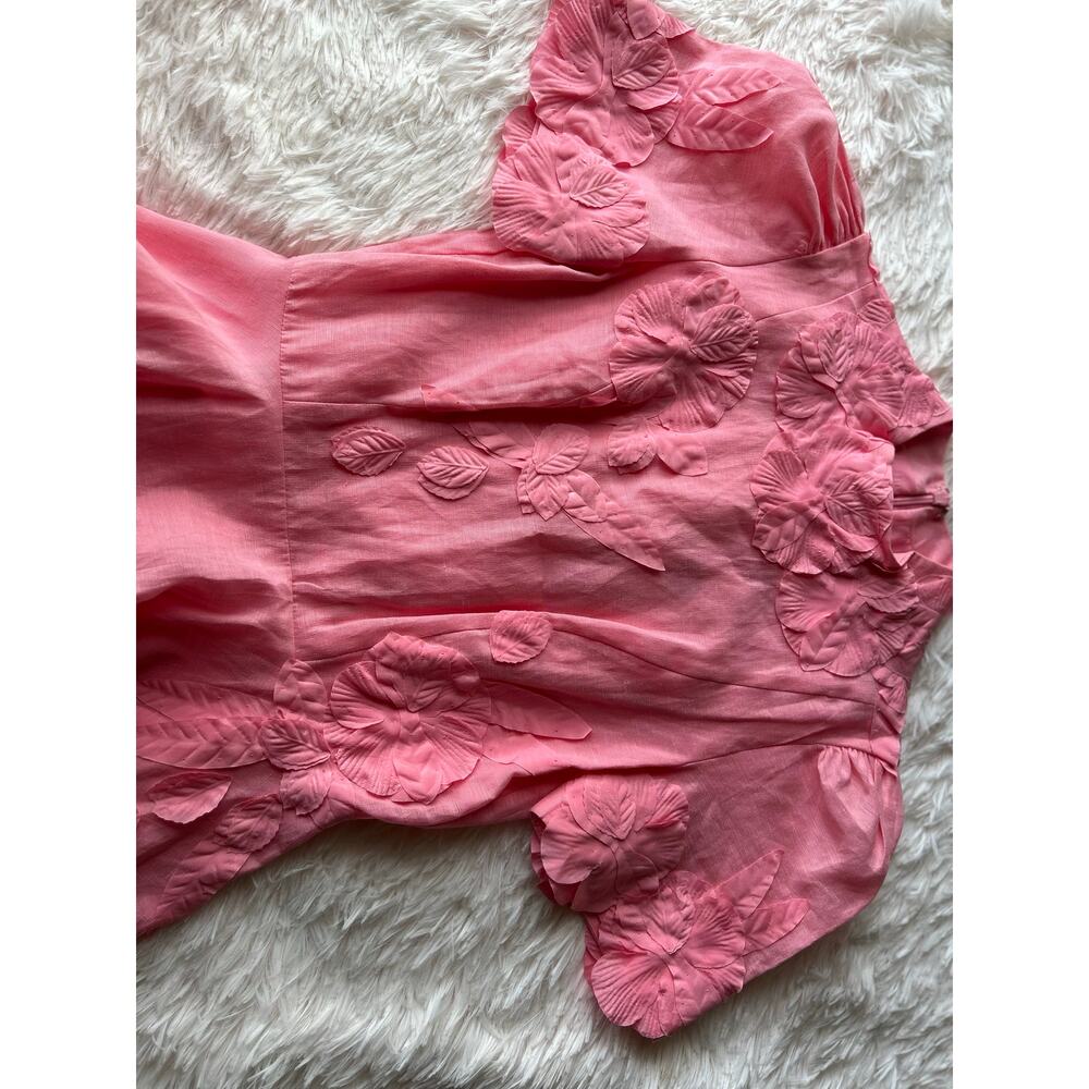 Antonio Melani Pink Floral Appliqué Dress Size 10 3D  Dress MSRP $299⸻ - Picture 6 of 16